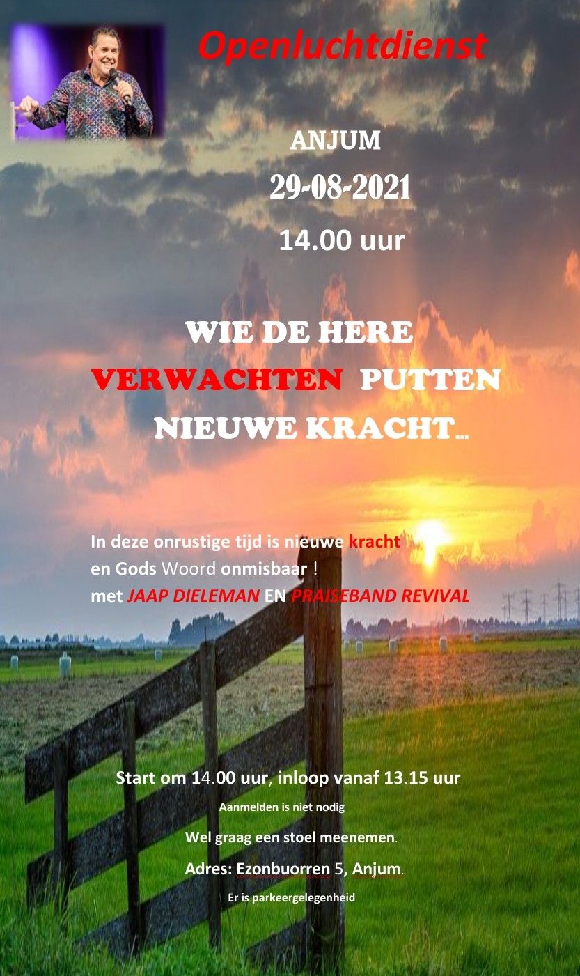Openluchtdienst Anjum 29 augustus 2021 vanaf 14:00 uur